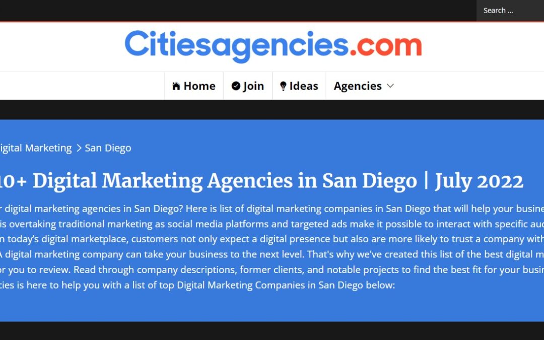 Best Digital Marketing Agencies in San Diego by Citiesagencies.com