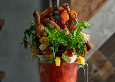 A bloody mary cocktail from farmers table