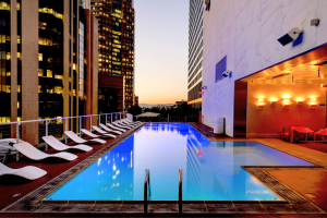 Outdoor Pool Sunset