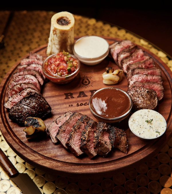 Chef’s Board with premium steak cuts at Rare Society San Diego