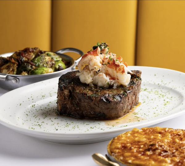 Upscale steakhouse dining atmosphere at Steak 48 in Del Mar