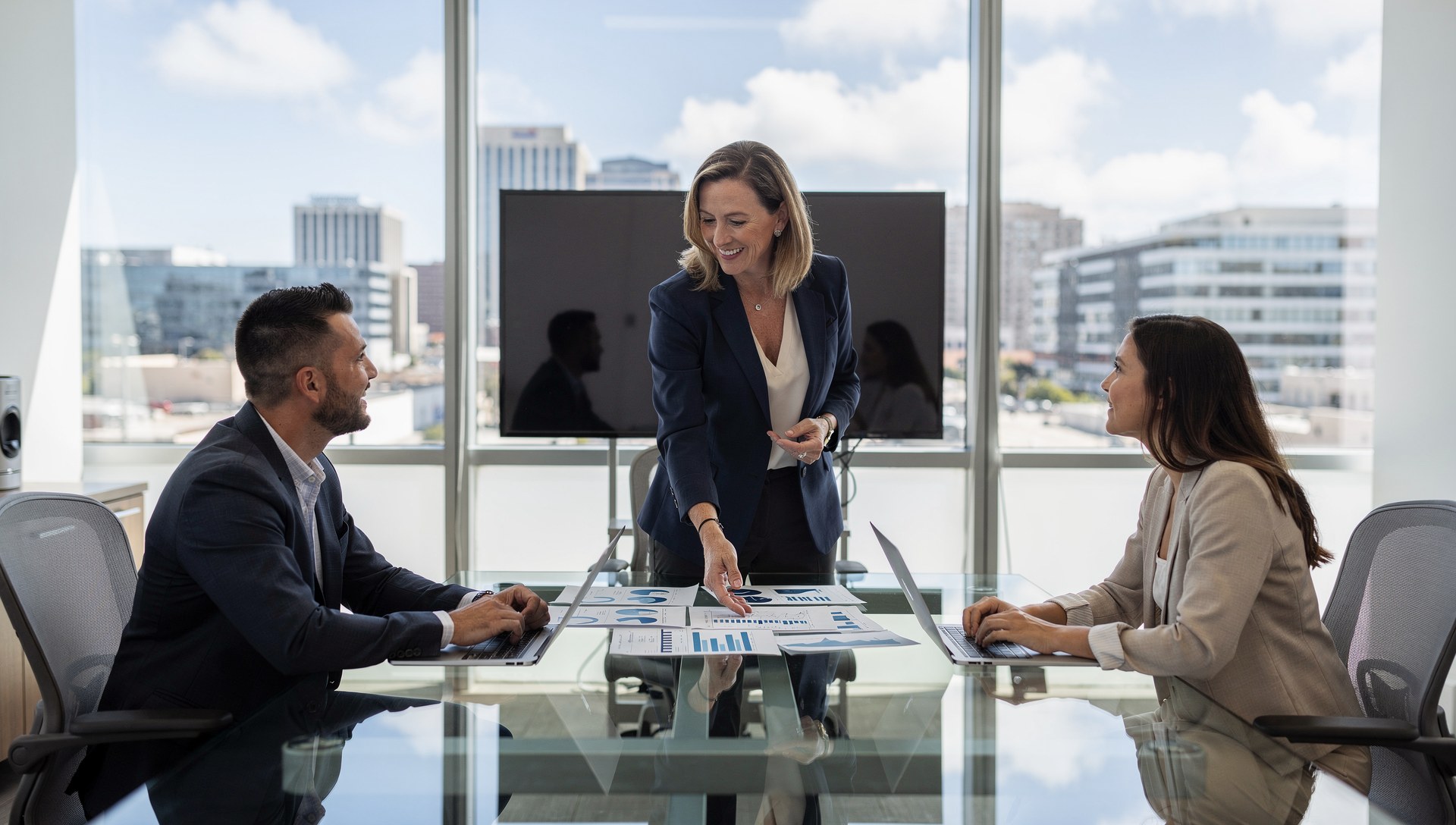 Marketing team evaluating a San Diego marketing agency partnership in a modern office