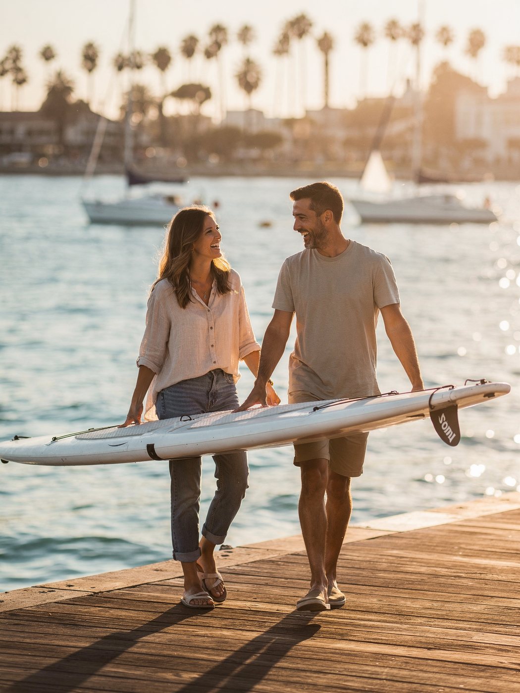 Visitors on the San Diego bayfront during a destination marketing campaign