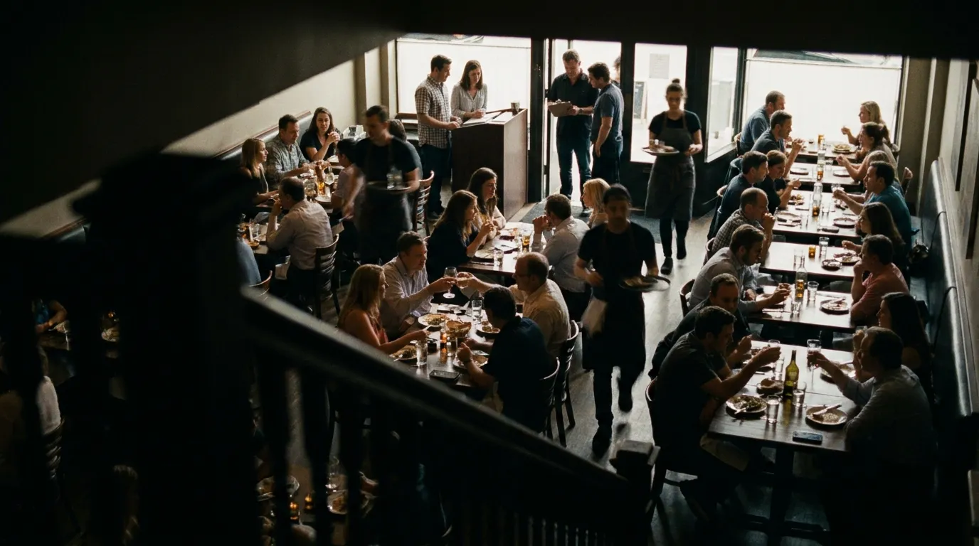 Full dining room during a private event in San Diego