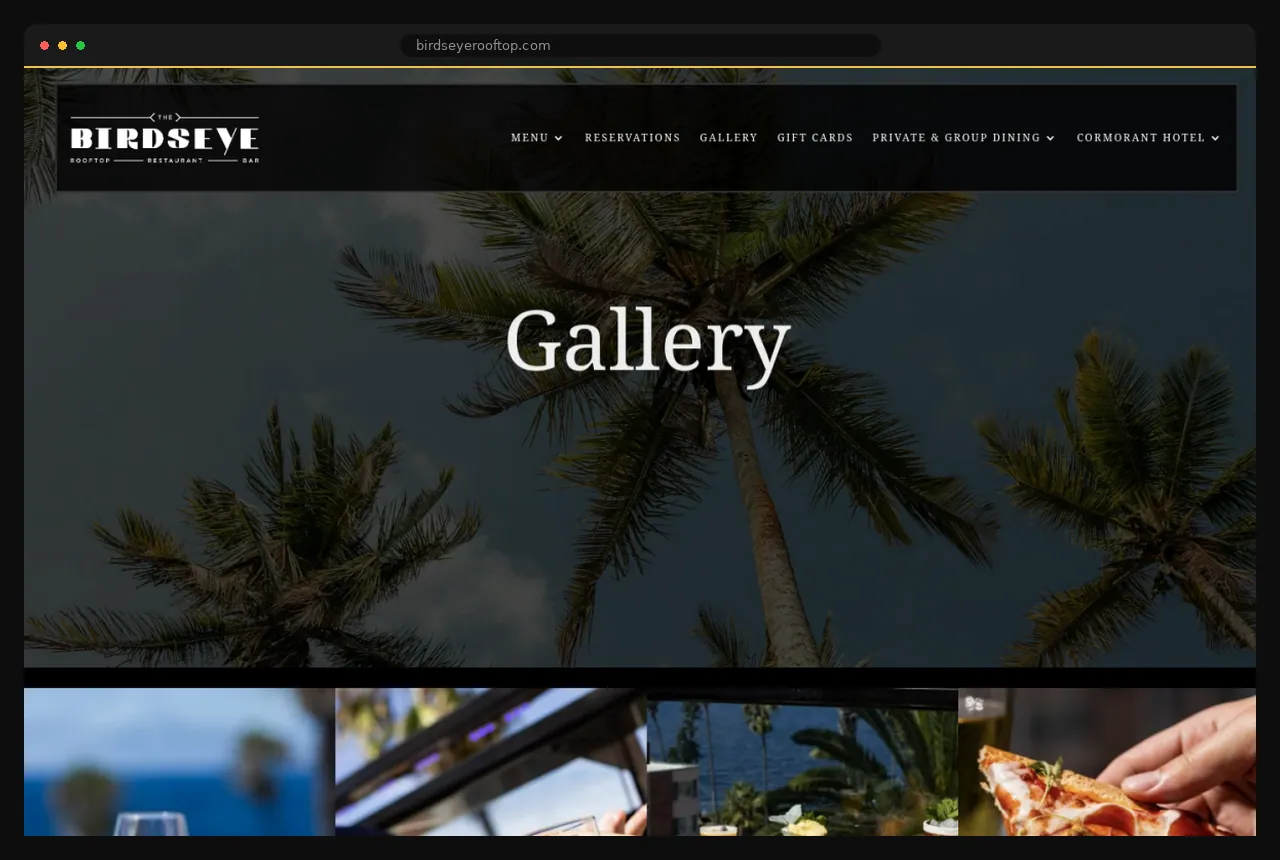 Website built by Formula Marketing for a San Diego rooftop bar