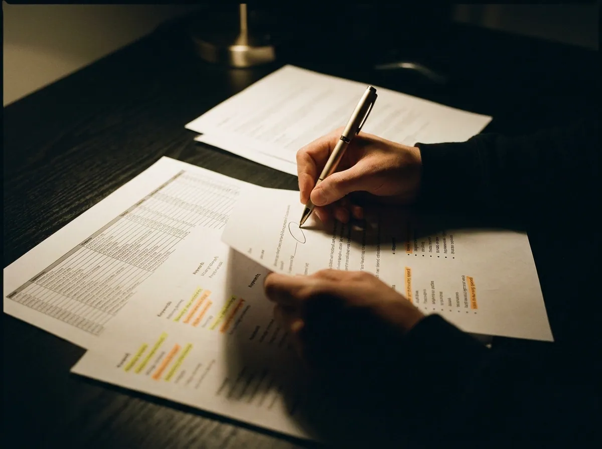 Marking up a keyword research report for a San Diego SEO campaign